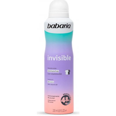 Babaria dezodorant Invisible deospray proti bielym a žltým škvrnám 200 ml