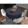 Biante Dekoračný okrúhly obrus Rongo RG-066 Tmavo sivý Ø 130 cm