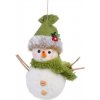 Ozdoba závesná snehuliak 17cm textil