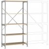 Manuflex RM4108 Zásuvná polica Megaflex, základné prevedenie s 5 policami, (š x v x h) 970 x 2000 x 500 mm, ocel, drevená podlaha, pozinkovaný; RM4108