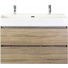 Kúpeľňová zostava Maxx XL dub sivý s keramickým umývadlom 2 otvormi 100 cm