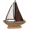 Clayre & Eef Hnedá dekoratívna miniatúrna dekorácia loďka - 11*3*13 cm - Clayre & Eef