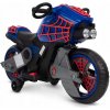 Elektrický motocykel Spider-Man Jazdidlo pre deti od 3 do 7 rokov, modrý Huffy