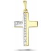 Lillian Vassago Zlatý prívesok Krížik z kombinovaného zlata so zirkónmi LLV66-GP176