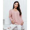 Fashionweek Luxusný sveter dámsky s výstrihom do V NB6482 Farba: jasne ružová, Veľkosť: Universal