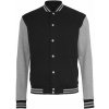 Build Your Brand Pánska baseballová mikina College - Čierna / šedý melír | 3XL