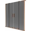 Mexen Velar L Duo dvojdielna posuvná vanová zástena 140 x 150 cm, grafit, brúsená meď - 896-140-003-42-65