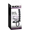 Black Velvets Cock & ball ring - análne dildo s erekčným krúžkom čierne