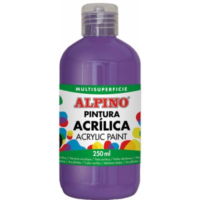 Alpino Fľaša akrylové farby do školy 250ml. fialová