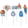 Zapichovacia dekorácia na tortu Basketbal (6 ks)
