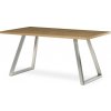 Autronic HT-W1515 OAK Stôl jedálenský 160x90cm, MDF+ dyha, odtieň dub, kovové nohy, brúsený nerez.