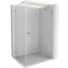 Mexen Lunar T, výklopný sprchový kút pravý 120 x 110 cm, 8mm číre sklo, zlatý profil, 834T-120-110-50-00-P