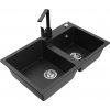 MEXEN/S MEXEN/S - Tomas granitový drez 2-bowl vrátane batérie Rita, čierna/strieborná metalík 6516-73-670300-70