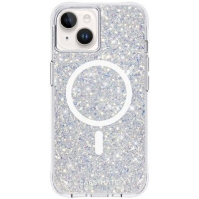 Púzdro Case Mate Twinkle s MagSafe a efektom hviezdneho prachu iPhone 14 - strieborné