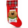 Vianočná mikulášska čižma - pes - červená - 42 x 24 cm