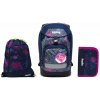 Ergobag Prime set batoh + sáček + pouzdro - Fialový reflexní