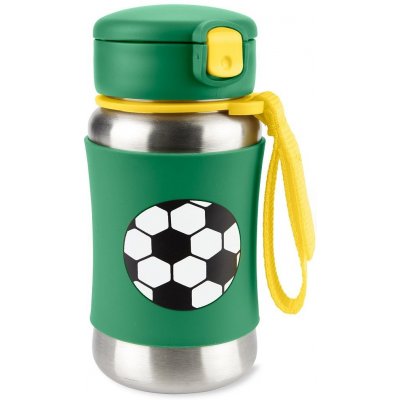 Skip Hop Spark Style Fľaša so slamkou na vodu nerez Futbal 12m+ 9O285710