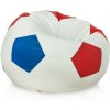 Sedací vak Futbal červený / modrý, ekokoža