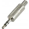 TRU COMPONENTS Konektor jack 3,5mm vidlica na kábel silver s pružinou