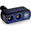 rozdvojka do autozapaľovača, 2x USB, 80W, podsvietené CL výstupy XXX