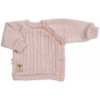 Baby Nellys Rastúci pletený svetrík a nohavice s vreckom Hand Made 2D, Nature púdrovo ružová