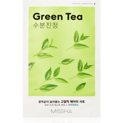 Missha Airy Fit Green Tea upokojujúca plátienková maska so zeleným čajom 19 g