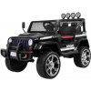 JOKO Elektrické autičko Jeep Raptor 4x4, penové kolesá, USB, FM rádio, kožené sedadlo, čierne
