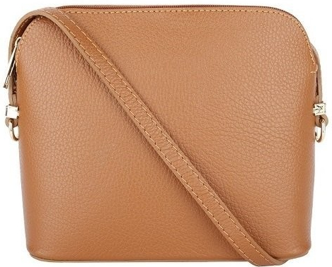 Vera Pelle dámska kožená crossbody kabelka Talianska camel Valenta cognac