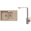 Alveus SET A20170 Beige 55 SETA20170 - Drez Granitový Rock 70 - 780x480mm, vanička 320x400x180mm, 180x300x120mm + bateria Afra
