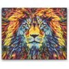 Vymalujsisam.sk Diamantovanie podľa čísiel - Farebný lev Veľkosť: 40x50cm, Rám: Na kartónovej doske, Diamanty: Hranaté