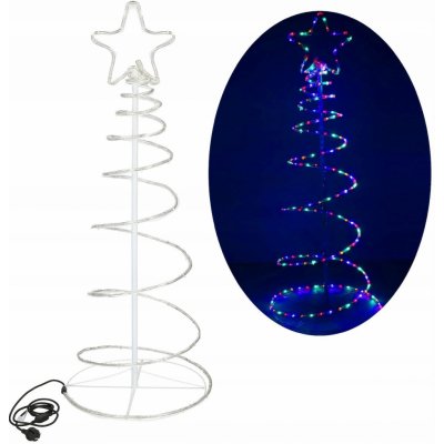 SPRINGOS LED špirálový svetelný stromček s hviezdou 135 cm vysoký so 192 LED diódami Viacfarebný LED vianočný stromček Špirálový jedličkový stromček pre vnútorné a vonkajšie nočné osvetlenie Stolná la