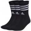 Vysoké bavlnené ponožky adidas 3S C SPW CRW 3P čierne IC1321 - XL