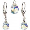Evolution Group Sada šperkov s krištáľmi Swarovski náušnice a prívesok AB efekt slza 39083.2, darčekové balenie