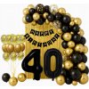 SADA DEKORAČNÝCH BALÓNOV BALÓNY NA 40. NARODENINY GIRLANDA XXL STENA OPONA