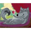 ZUTY Maľovanie podľa čísel SIVÝ VLK NA POHOVKE SO SKLENKOU VÍNA Rámovanie bez rámu a bez vypnutia plátna Rozmer 80x100 cm