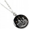 Retiazka Harry Potter Rokfort v noci, postriebrený náhrdelník, darček pre ňu