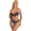 Subblime - 952440 2-piece fishnet bodystocking long sleeve rainbow