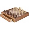 Súprava šachov Z Masívneho Dreva 2 v 1 Šachovnica 38 cm pre začiatočníkov