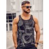 Čierne pánske tank top tričko boxerského strihu s potlačou Bolf 14846A