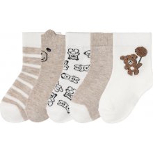 Lupilu Chlapčenské ponožky pre bábätká 5 párov béžová/biela