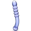 Glas - Purple Rain Ribbed Glass Dildo - Sklenené Dildo
