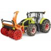 Bruder 3017 Traktor Claas Axion 950 se sněžnou frézou a řetězy