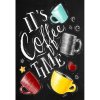 Ceduľa It Is Coffee Time 40 x 30 cm Plechová tabuľa