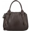 Dámska kožená kabelka na rameno tmavo hnedá - Delami Vera Pelle Tirza hnedá