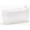 Plastia truhlík samozavlažovací Doppio - bielý 38 cm