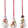 Villeroy & Boch Závesné ozdoby snehuliaci 3 ks Nostal. Ornaments