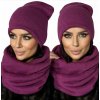 Fashionweek Dámska Súprava teplý pohodlný dámsky set dámska čiapka a šál cashmere touch S2468 Farba: fuchsia, Veľkosť: Universal