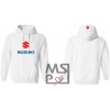 Pánska mikina s motívom Suzuki kapucňová (Moto mikina)