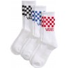 pánske ponožky VANS CLASSIC CHECK CREW CHECKERBOARD 3 PACK WHITE 38.5-42