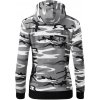 EKG včela - Mikina dámska trendy zipper s kapucňou - M ( Šedý maskáč )